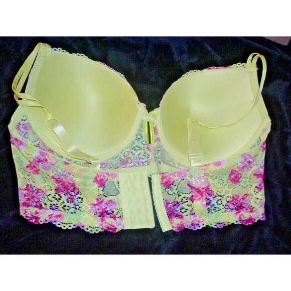 Kiss & Tell Yellow Red Green Floral Lace Bra 44D Wide Band, Intimate Apparel - Picture 11 of 11